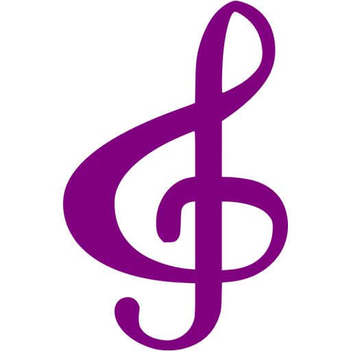 Purple Treble Clef Stick-On Body Jewels