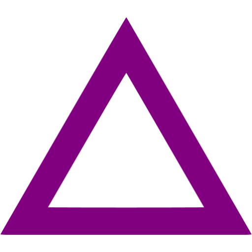 Purple triangle outline icon - Free purple shape icons
