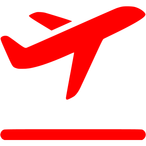 Red airplane takeoff icon - Free red airplane icons