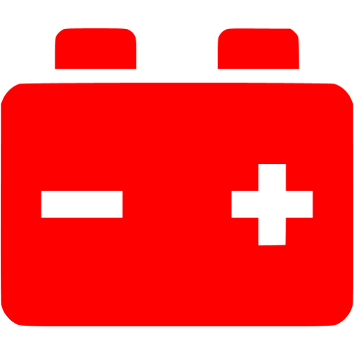 Red car battery icon Free red battery icons
