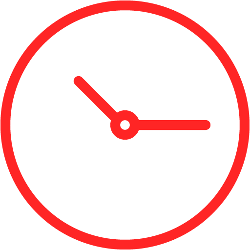 Red clock 7 icon.