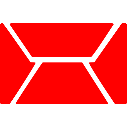 Red email 11 icon - Free red email icons