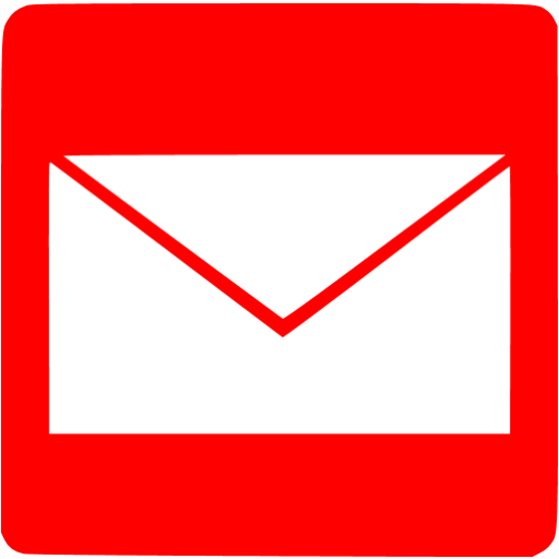 Red email 13 icon - Free red email icons