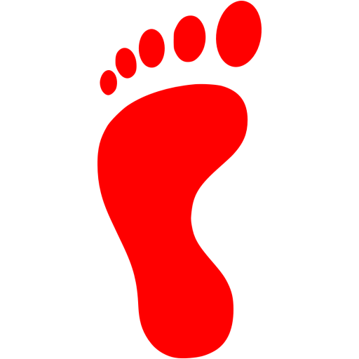Red left footprint icon - Free red footprint icons