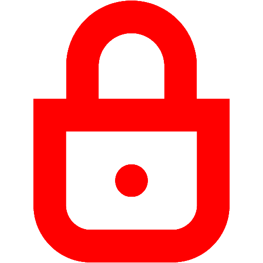 Red lock 4 icon - Free red icons
