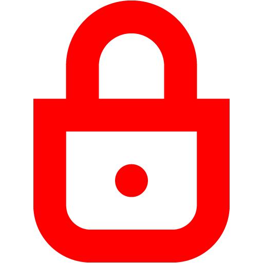 Red lock 4 icon - Free red lock icons
