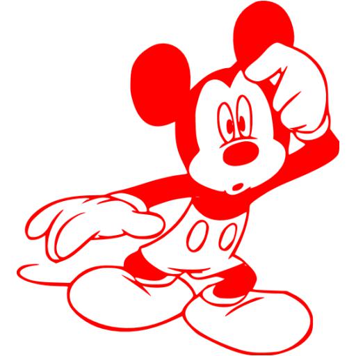 Red mickey mouse 21 icon - Free red Mickey Mouse icons