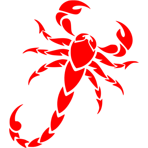 Red scorpion icon - Free red animal icons