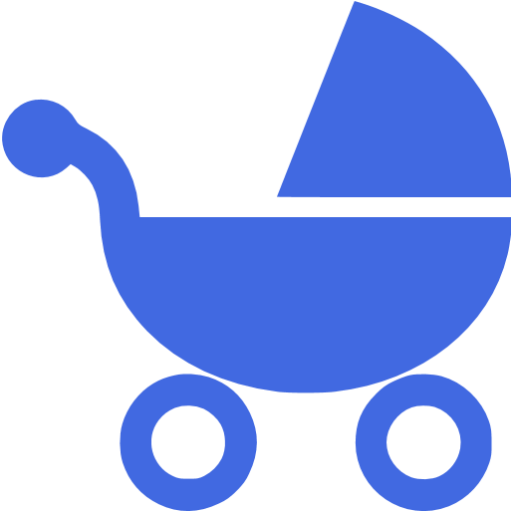 Royal blue stroller icon - Free royal blue baby icons