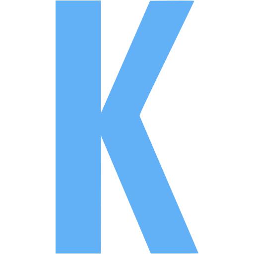 Tropical blue letter k icon - Free tropical blue letter icons