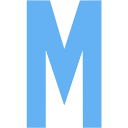 Tropical blue letter m icon - Free tropical blue letter icons