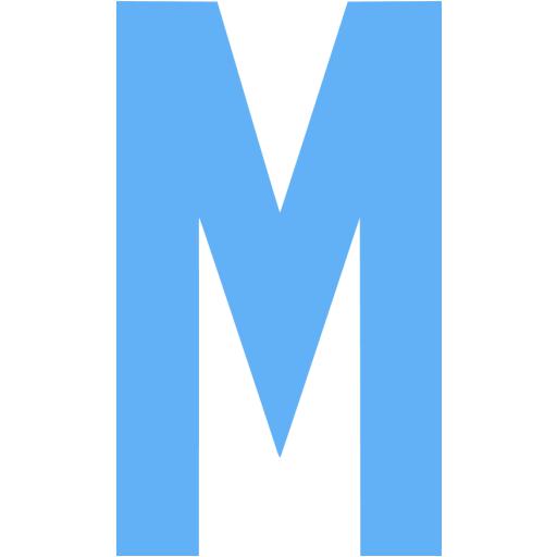 Tropical blue letter m icon - Free tropical blue letter icons