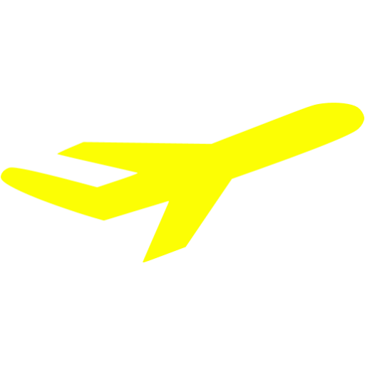 Yellow airplane 6 icon - Free yellow airplane icons