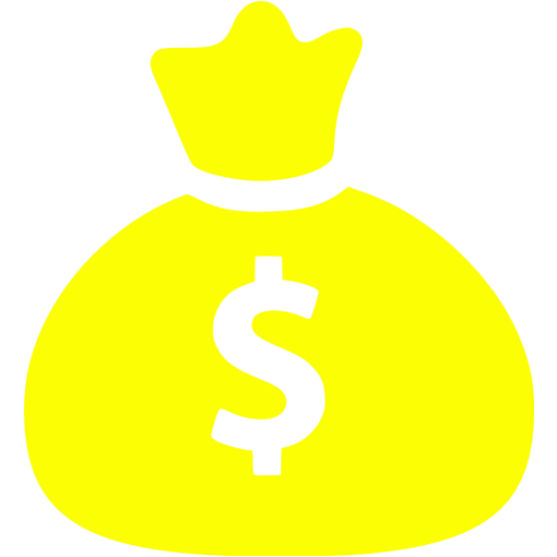 Yellow money bag icon Free yellow money bag icons