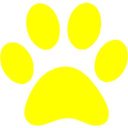 Yellow paw icon - yellow paw icons