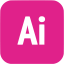 barbie pink adobe ai icon