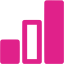 barbie pink bar chart icon