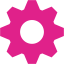 barbie pink cog icon