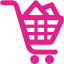 barbie pink shopping cart filled icon