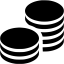 black coins icon