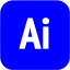 blue adobe ai icon