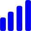 blue bar chart 3 icon