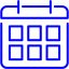 blue calendar 7 icon