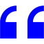 blue double quote serif left icon