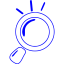 blue magnifying glass icon