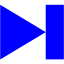 blue media step forward icon