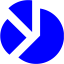 blue pie chart 5 icon