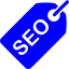 blue seo tag icon