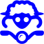 blue sheep on bike icon