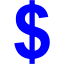 blue us dollar icon