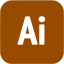 brown adobe ai icon