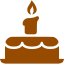 brown birthday cake icon