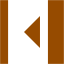 brown collapse left icon
