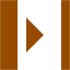 brown collapse right icon