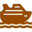 brown cruise ship icon