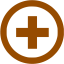 brown plus 5 icon