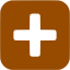 brown plus 6 icon