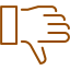 brown thumb down icon