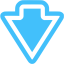 caribbean blue arrow down icon