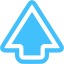 caribbean blue arrow up icon