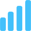 caribbean blue bar chart 3 icon