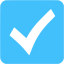 caribbean blue check mark 8 icon