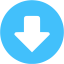 caribbean blue down circular icon