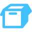 caribbean blue empty box icon