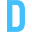 caribbean blue letter d icon