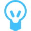 caribbean blue light bulb icon